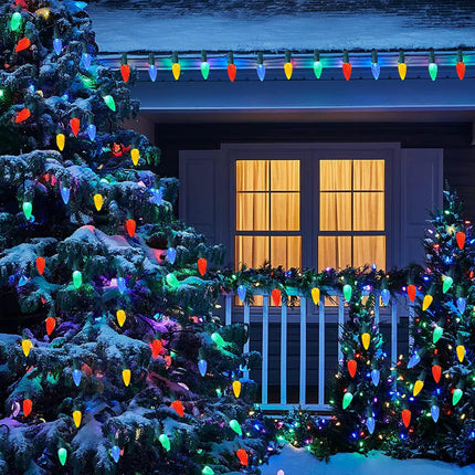 50 LED 21FT C6 Solar Christmas Lights | Outdoor Strawberry String Lights
