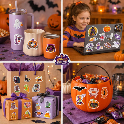 105-Piece Halloween Stickers for Kids, Party Favors, Crafts, Treats & Decorations