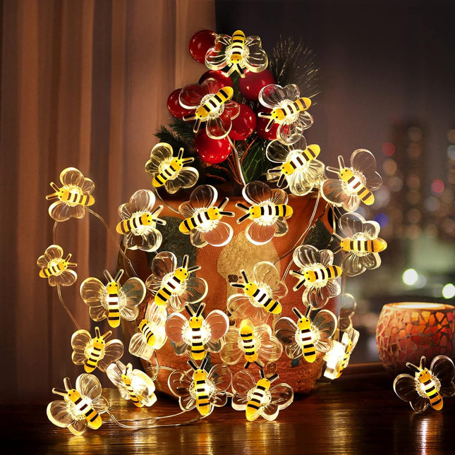 Bee Fairy Lights 10ft 30 LED – Cozy Room Decor for Teens, Girls, Boys & Dorms