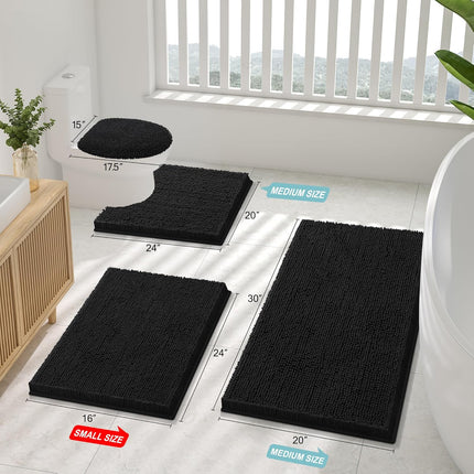 Luxury Chenille Bathroom Rug 30x20 – Soft, Absorbent, Non-Slip Bath Mat