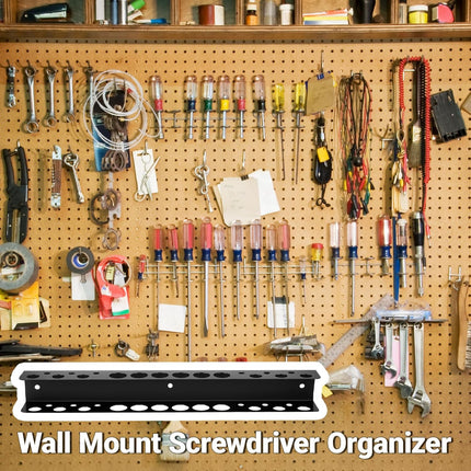 Screwdriver & Pliers Organizer – 15.75" Wall-Mount Tool Storage for Garage & Workshop