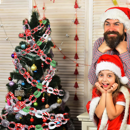 300PCS Merry Christmas Paper Chains, Festive Craft Paper Links for Holiday Decor