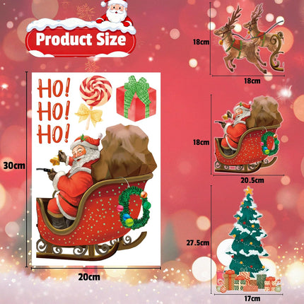 Christmas Snowflake Window Clings – Santa, Reindeer & Holiday Stickers