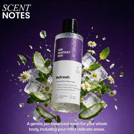 Her Fantasy Box Refresh pH-Balancing Shower Gel 8 oz Natural Feminine Wash