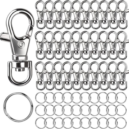 60PCS Keychain Making Kit – Lobster Clasps, Clips & Rings for Jewelry Crafts