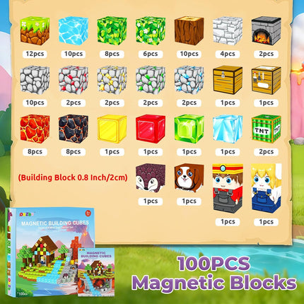 Magnetic Blocks Building Set, STEM & Sensory Toy for Kids Ages 3–8
