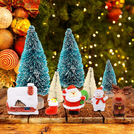 Christmas Miniature Decorations, Ornaments, Trees, Snowman, Santa & Snowflakes Set