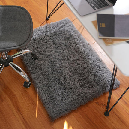 Small Grey Non-Slip Rug – Fluffy 2x3 Mini Carpet for Bedroom, Entryway & Nursery