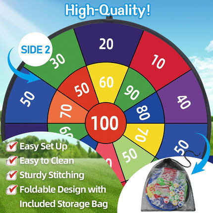 29-Inch Sticky Dart Board Game for Kids with 12 Sticky Balls, 6 Darts and Storage Bag