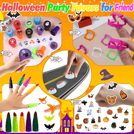201-Piece Halloween Party Favors Set, Non-Candy Toys, Goodie Bags & Stickers