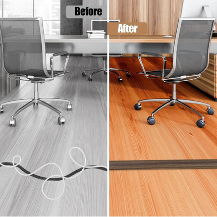 3.3FT Floor Cord Cover – Self-Adhesive Cable Protector for Wires, Wood Walnut