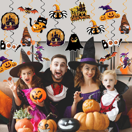 40-Piece Halloween Hanging Swirls, Ghost Pumpkin Witch Ceiling Streamers Party Decor