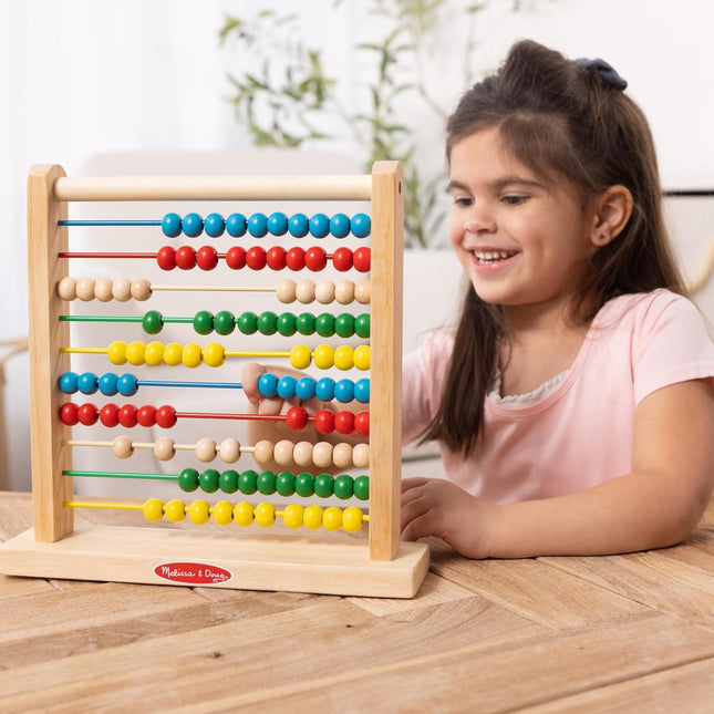 Classic Wooden Abacus 100 Beads Kids Math Learning Toy Preschool Activity