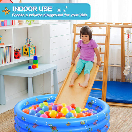 Inflatable Round Kiddie Pool Toddler Water Play Center Indoor Outdoor