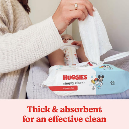 Simply Clean Unscented Baby Wipes – 11 Flip-Top Packs, 704 Wipes Total