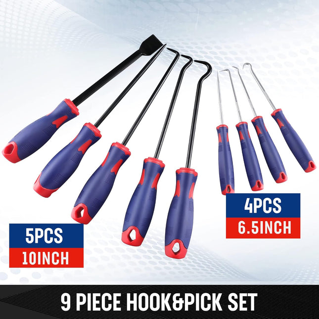 9PCS Precision Pick & Hook Set – Automotive & Electronics Tools with Scraper (W000846A)