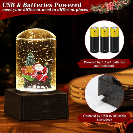 Christmas Snow Globe Lantern – Lighted Musical Water Globe with 8 Songs