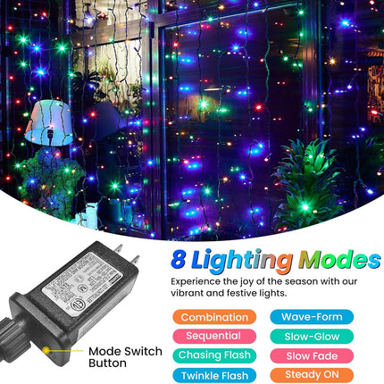 32FT 100 LED Christmas Tree Lights 8 Modes Waterproof Outdoor Fairy Lights