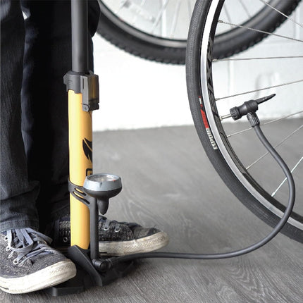 Bike Floor Pump 160 PSI, Durable Bicycle Pump with Reversible Presta & Schrader Valve