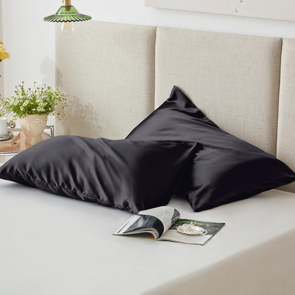 2 Pack Satin Pillowcases Queen 20x30, Cooling Silk-Like Hair & Skin Covers