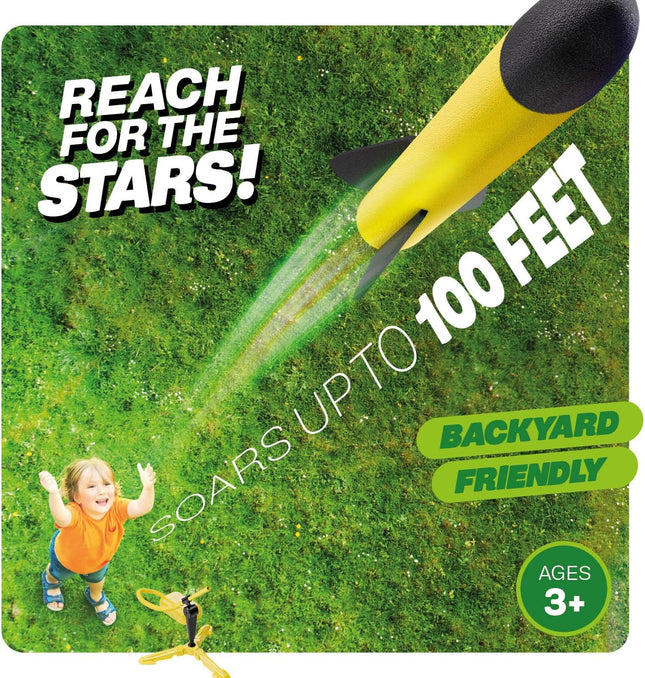 Rocket Launcher for Kids Outdoor Toy with Foam Rockets Ages 3-8 Years