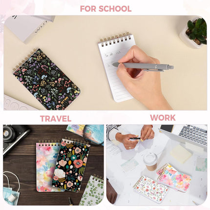 Mini Spiral Notebooks – 3x5, Aesthetic Covers, Lined Pages for Work & Nursing School