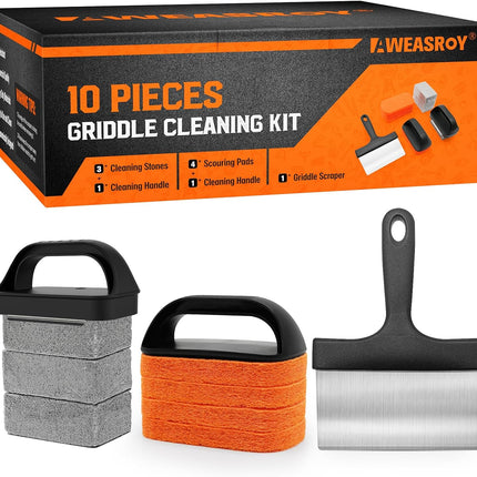 Griddle Cleaning Kit for Blackstone – Remove Stains with Brush & Scraper