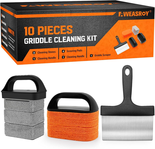 Griddle Cleaning Kit for Blackstone – Remove Stains with Brush & Scraper