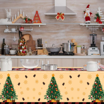 2-Pack Christmas Tablecloths – Xmas Party Decorations for Indoor/Outdoor
