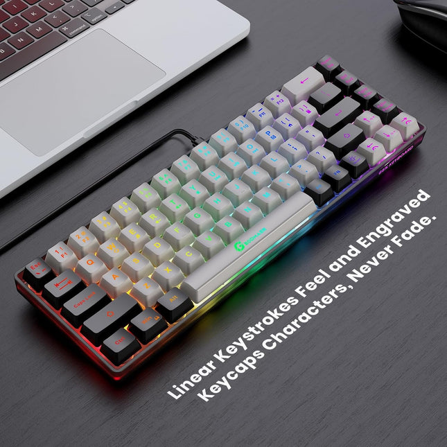 Compact Wired Gaming Keyboard with Backlight 68 Key Anti Ghosting Design