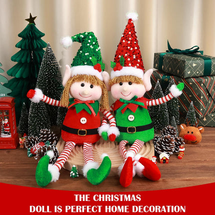 Christmas Gnomes Decoration Pack, Plush Sequin Swedish Tomte for Festive Decor