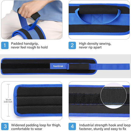 Leg Lifter Strap with Padded Handle for Bed Car Wheelchair Mobility Aid
