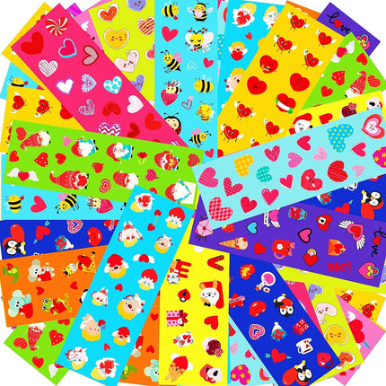 2030 PCS Valentine’s Day Stickers: 120 Sheets of Cute Heart & Love Stickers for Kids