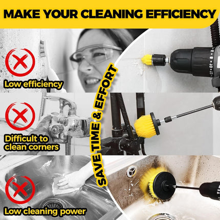 6-Pack Drill Brush Set – Power Scrubber Attachments for Floor, Tub & Grout