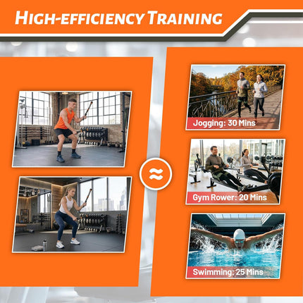 Weighted Ropeless Battle Ropes for HIIT, Strength & Cardio, Portable Home Gym