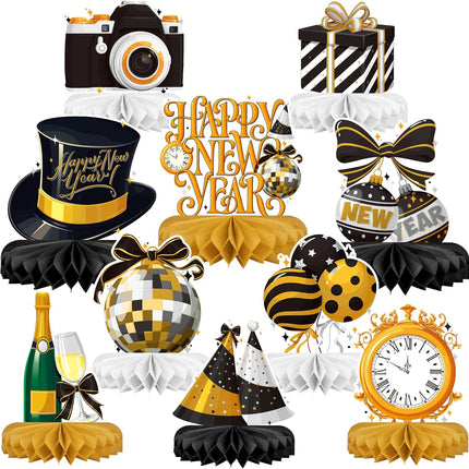 Happy New Year Party Supplies Bundle – Centerpieces & Table Toppers for NYE