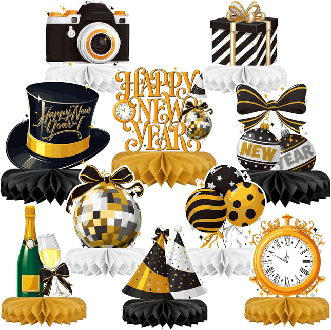 Happy New Year Party Supplies Bundle – Centerpieces & Table Toppers for NYE