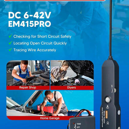 Circuit Breaker Finder & Wire Tracer EM415Pro – 6-42V Cable Tracker for Automotive Repair