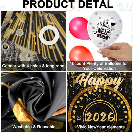 Happy New Year 2026 Party Game – Balloon Dart with Decorations & Props