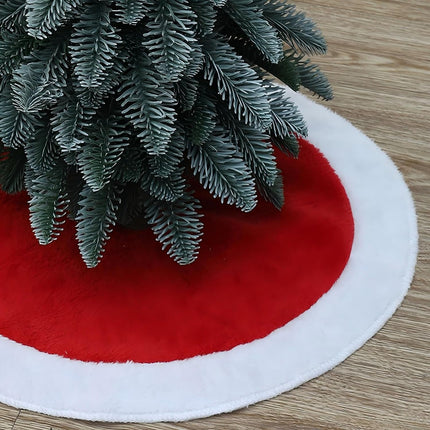 18" Red Mini Christmas Tree Skirt – Plush Holiday Decoration Mat for Small Trees