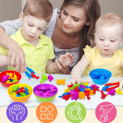 48-Piece Dinosaur Counting Set – Montessori Learning Toys for Ages 3-5 & 4-8