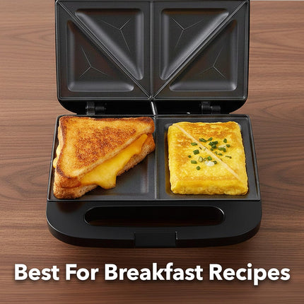 Electric Sandwich Maker with Non Stick Plates Cool Touch Handle Black