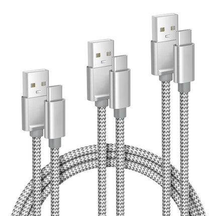 3 Pack USB A to USB C Charging Cable 1.5 3.3 6.6FT for iPhone Samsung