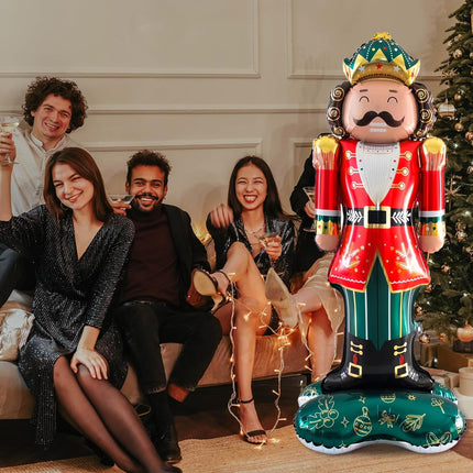 Christmas Party Balloon – 60" Red & Green Nutcracker Foil Decoration Indoor