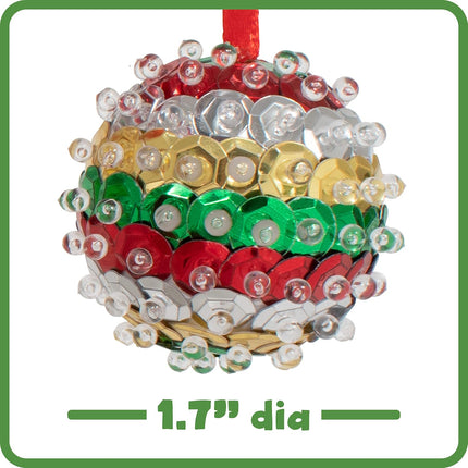 6PCS DIY Sequin Christmas Ornaments – All Materials Included for Kids