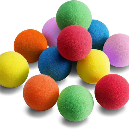 12 Pack Soft Foam Balls for Kids, 6cm Lightweight EVA Play Balls, Assorted Colours