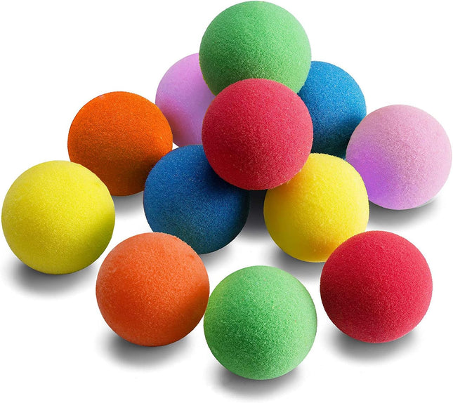 12 Pack Soft Foam Balls for Kids, 6cm Lightweight EVA Play Balls, Assorted Colours