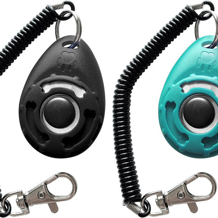 Pet Training Clicker with Wrist Strap – Black & Blue Dog Training Clickers