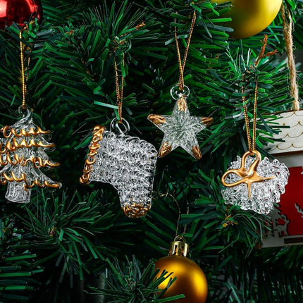 Glass Christmas Tree Ornaments 2 Inch Set of 4 Mini Blown Glass Decor