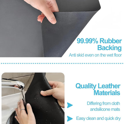 Dish Drying Mat 12x19, Absorbent Non-Slip Kitchen Counter Drying Pad Grey